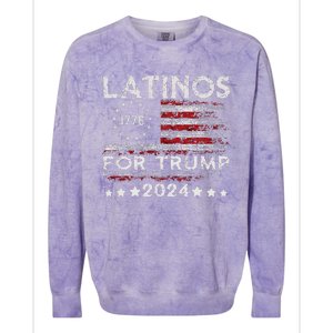 Latinos For Trump 2024 Funny Election Usa Flag Colorblast Crewneck Sweatshirt