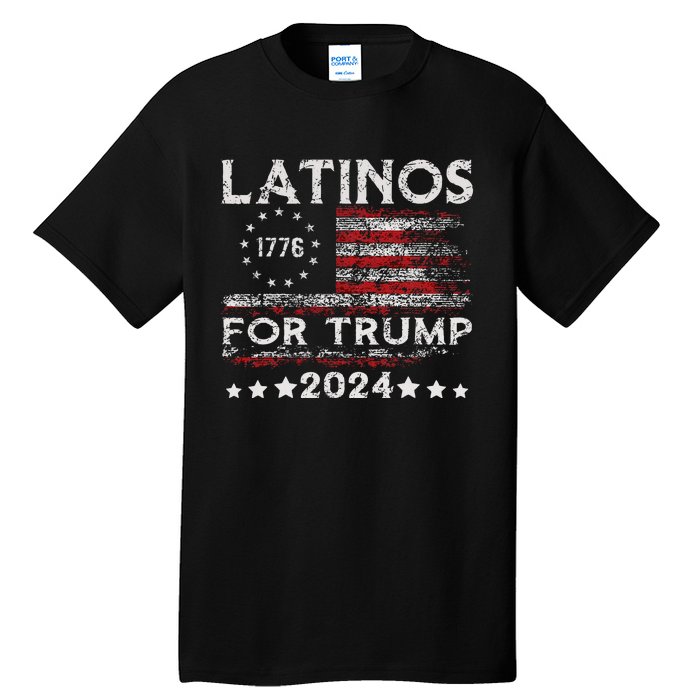 Latinos For Trump 2024 Funny Election Usa Flag Tall T-Shirt