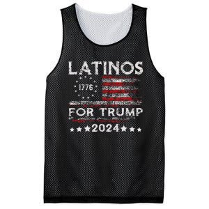 Latinos For Trump 2024 Funny Election Usa Flag Mesh Reversible Basketball Jersey Tank