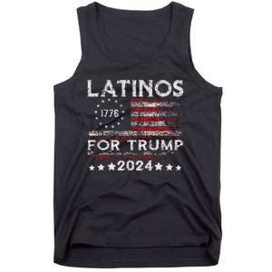 Latinos For Trump 2024 Funny Election Usa Flag Tank Top