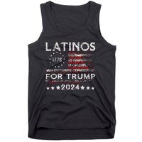 Latinos For Trump 2024 Funny Election Usa Flag Tank Top