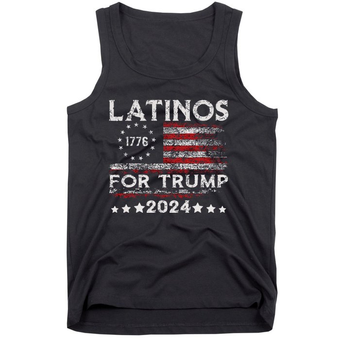 Latinos For Trump 2024 Funny Election Usa Flag Tank Top