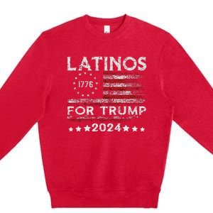 Latinos For Trump 2024 Funny Election Usa Flag Premium Crewneck Sweatshirt