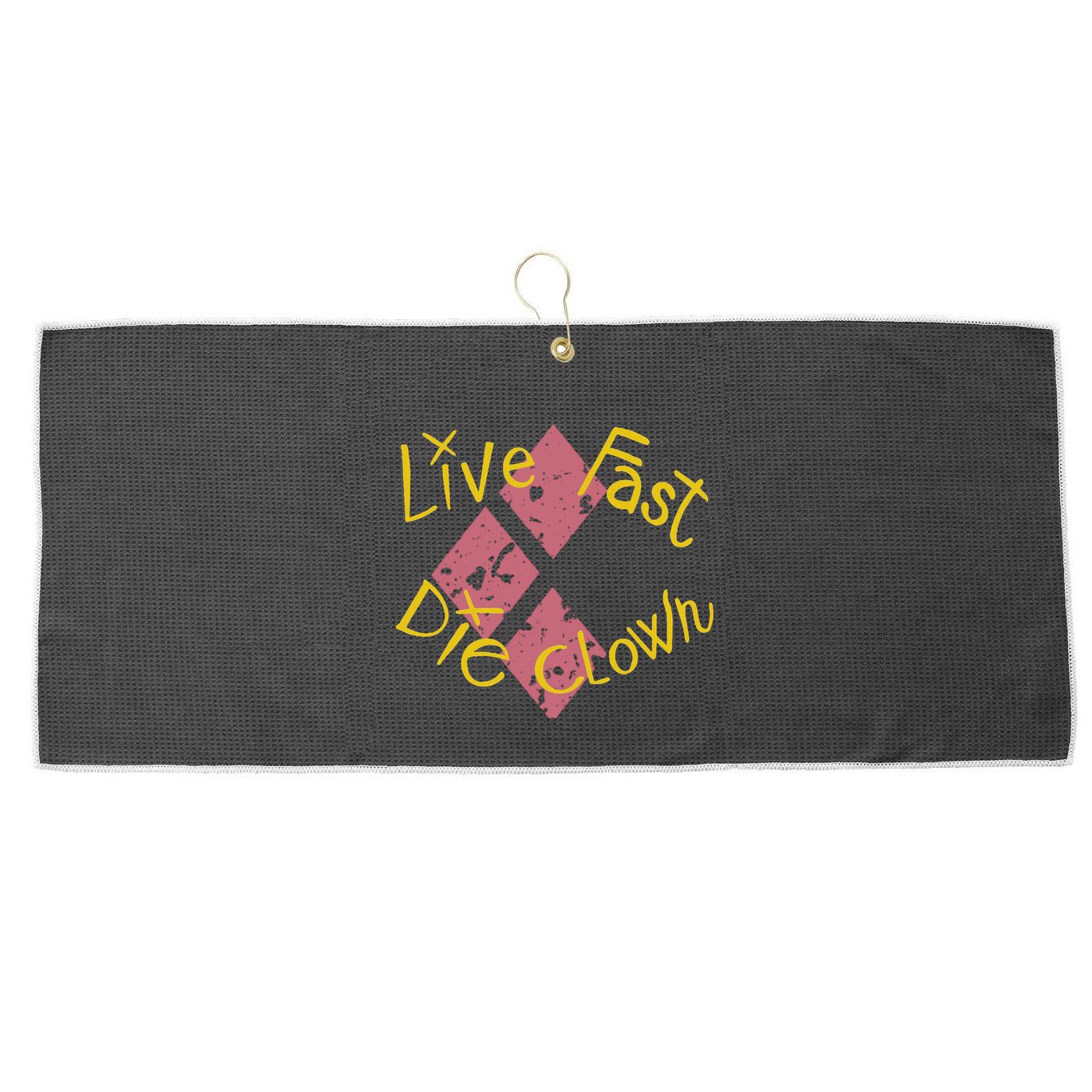 Live Free The Clown Large Microfiber Waffle Golf Towel