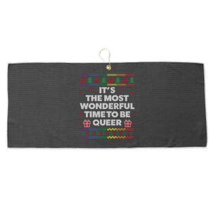 Lgbt Funny Ugly Christmas Style Queer Gay Lesbian Great Gift Large Microfiber Waffle Golf Towel