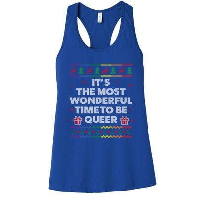 Lgbt Funny Ugly Christmas Style Queer Gay Lesbian Great Gift Women's Racerback Tank