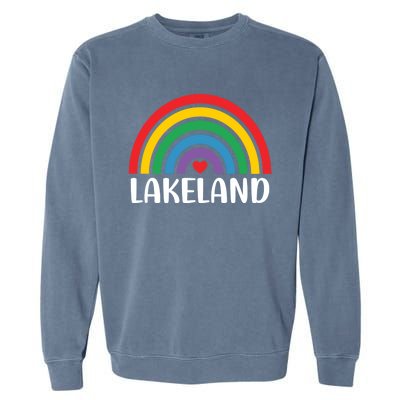 Lakeland Florida Usa Travel I Love Lakeland Funny Gift Garment-Dyed Sweatshirt