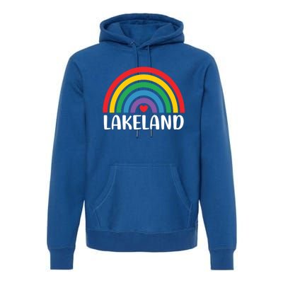 Lakeland Florida Usa Travel I Love Lakeland Funny Gift Premium Hoodie