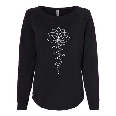 Lotus Flower Unalome Yoga Meditation Awareness Zen Womens California Wash Sweatshirt