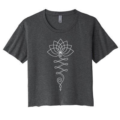 Lotus Flower Unalome Yoga Meditation Awareness Zen Women's Crop Top Tee