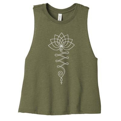 Lotus Flower Unalome Yoga Meditation Awareness Zen Women's Racerback Cropped Tank