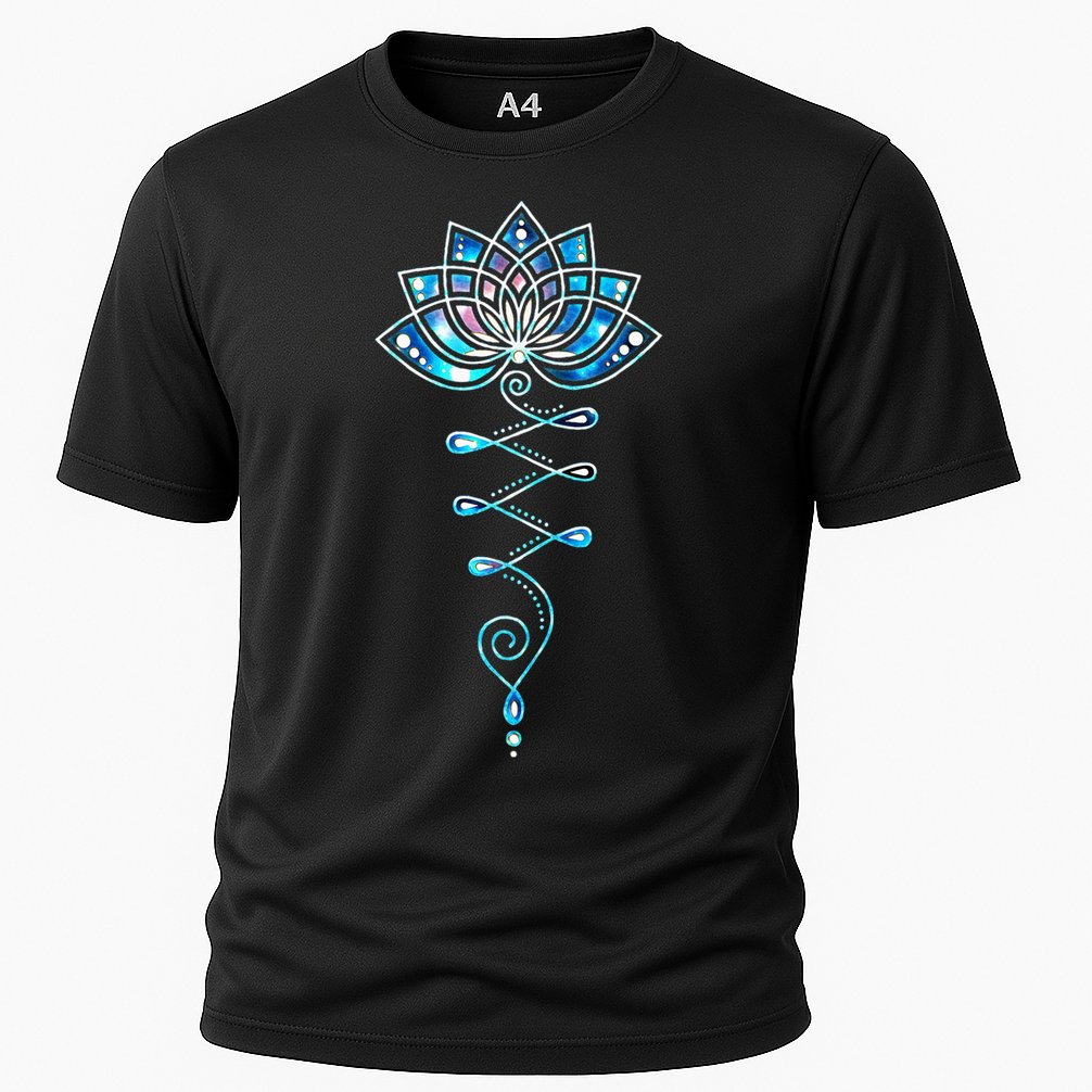 Lotus Flower Unalome Yoga Meditation Awareness Zen Cooling Performance Crew T-Shirt