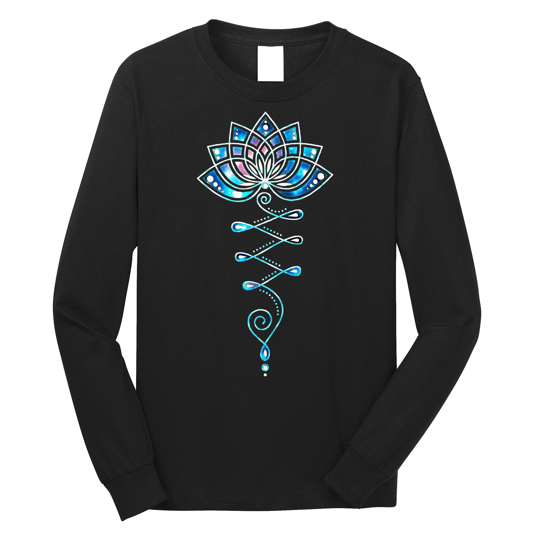 Lotus Flower Unalome Yoga Meditation Awareness Zen Long Sleeve Shirt