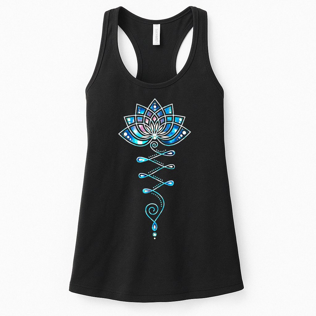 Lotus Flower Unalome Yoga Meditation Awareness Zen Womens Tank Top