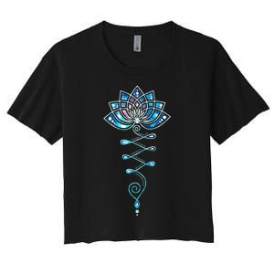 Lotus Flower Unalome Yoga Meditation Awareness Zen Women's Crop Top Tee