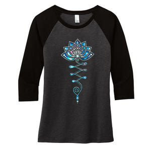 Lotus Flower Unalome Yoga Meditation Awareness Zen Women's Tri-Blend 3/4-Sleeve Raglan Shirt