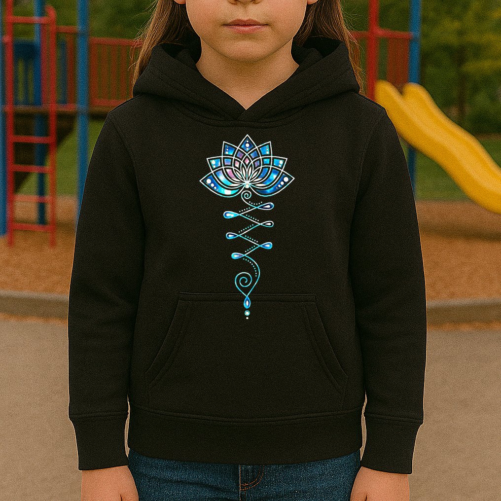 Lotus Flower Unalome Yoga Meditation Awareness Zen Kids Hoodie