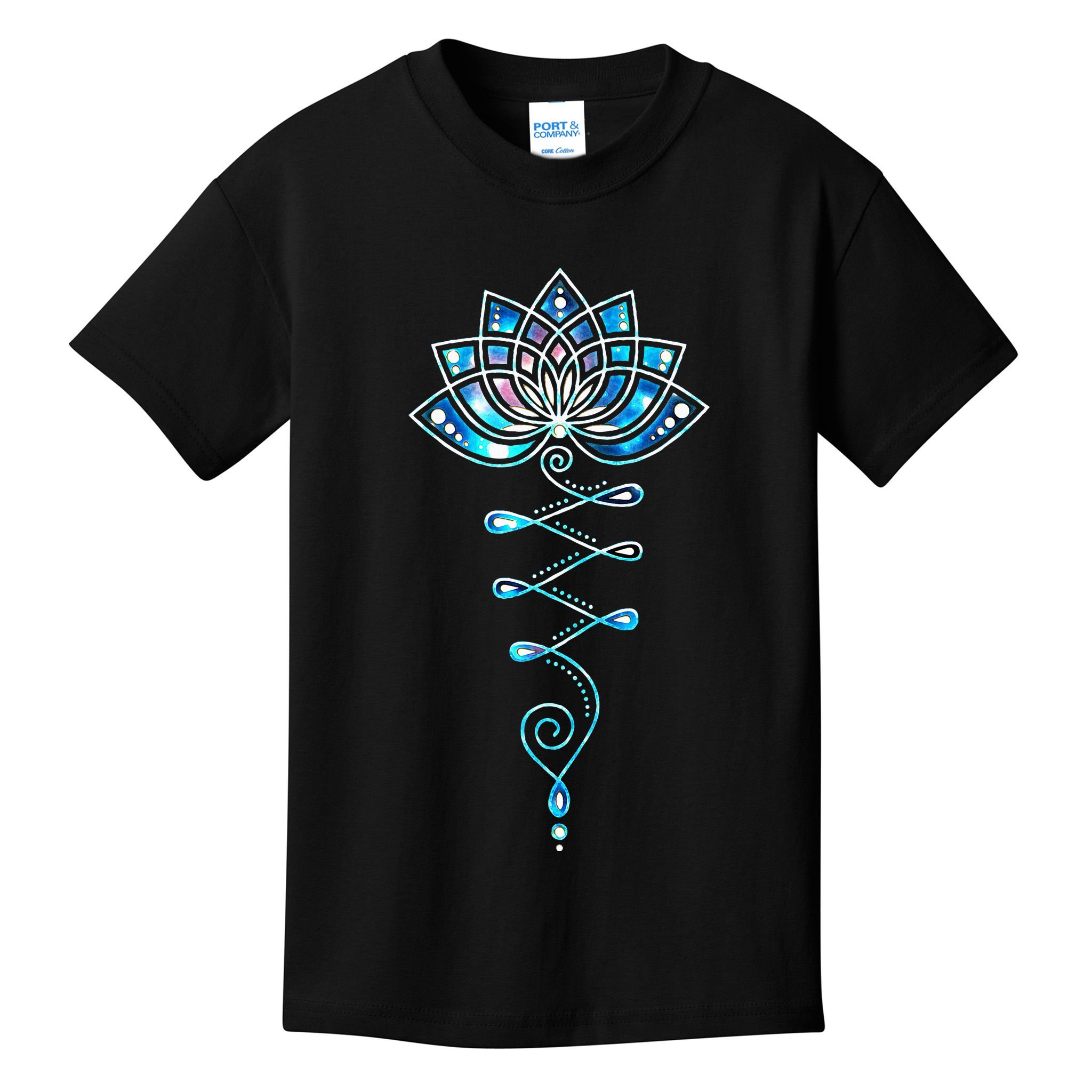 Lotus Flower Unalome Yoga Meditation Awareness Zen Kids T-Shirt