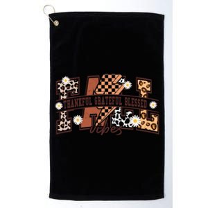 Leopard Fall Vibes Thankful Grateful Blessed Pumpkin Spice Great Gift Platinum Collection Golf Towel