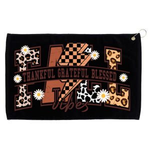 Leopard Fall Vibes Thankful Grateful Blessed Pumpkin Spice Great Gift Grommeted Golf Towel