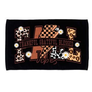 Leopard Fall Vibes Thankful Grateful Blessed Pumpkin Spice Great Gift Microfiber Hand Towel