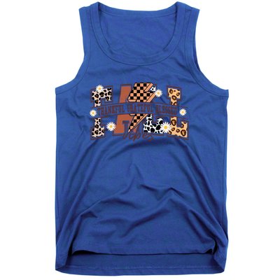 Leopard Fall Vibes Thankful Grateful Blessed Pumpkin Spice Great Gift Tank Top