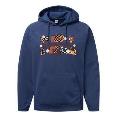 Leopard Fall Vibes Thankful Grateful Blessed Pumpkin Spice Great Gift Performance Fleece Hoodie