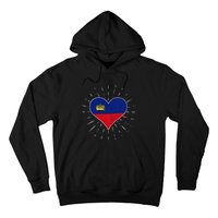 Liechtenstein Flag Vintage Heart Liechtenstein Lover Retro Hoodie