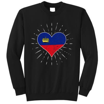 Liechtenstein Flag Vintage Heart Liechtenstein Lover Retro Sweatshirt