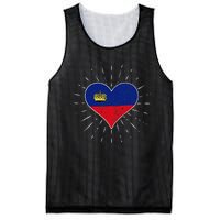 Liechtenstein Flag Vintage Heart Liechtenstein Lover Retro Mesh Reversible Basketball Jersey Tank