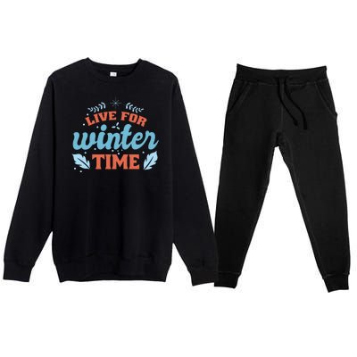 Live For Winter Time Premium Crewneck Sweatsuit Set