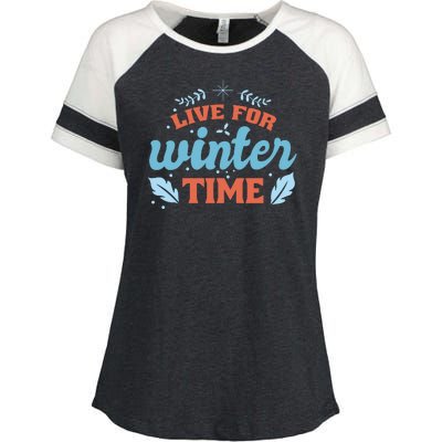 Live For Winter Time Enza Ladies Jersey Colorblock Tee