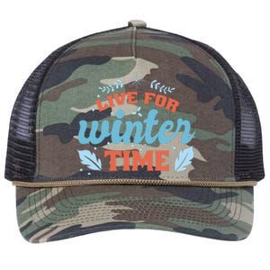 Live For Winter Time Retro Rope Trucker Hat Cap