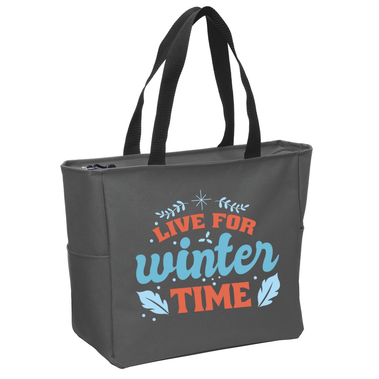 Live For Winter Time Zip Tote Bag