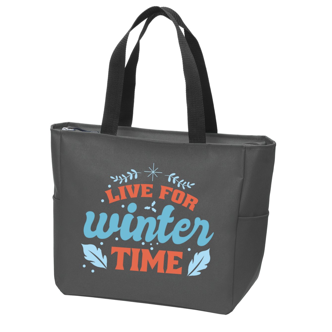 Live For Winter Time Zip Tote Bag