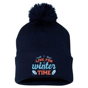 Live For Winter Time Pom Pom 12in Knit Beanie