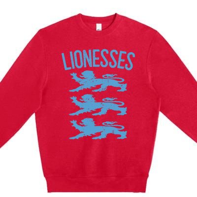 Lionesses For Women Retro England Premium Crewneck Sweatshirt