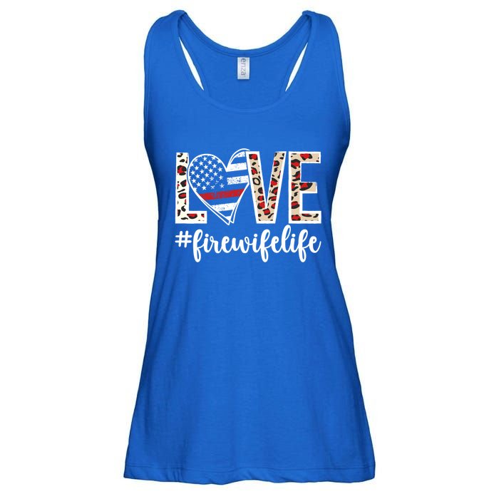 Love Fire Wife Life Firefighter Wife Of A Fire Gift Ladies Essential Flowy Tank