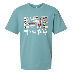 Love Fire Wife Life Firefighter Wife Of A Fire Gift Sueded Cloud Jersey T-Shirt