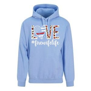 Love Fire Wife Life Firefighter Wife Of A Fire Gift Unisex Surf Hoodie