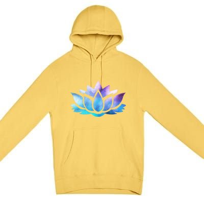 Lotus Flower Yoga Spiritual Dreamy Colorful Meaningful Gift Premium Pullover Hoodie