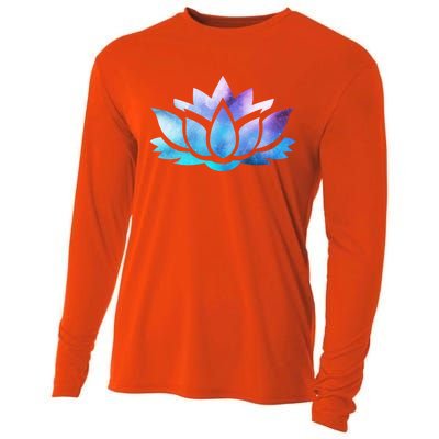 Lotus Flower Yoga Spiritual Dreamy Colorful Meaningful Gift Cooling Performance Long Sleeve Crew