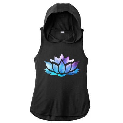 Lotus Flower Yoga Spiritual Dreamy Colorful Meaningful Gift Ladies PosiCharge Tri-Blend Wicking Draft Hoodie Tank