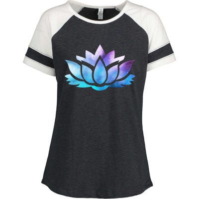 Lotus Flower Yoga Spiritual Dreamy Colorful Meaningful Gift Enza Ladies Jersey Colorblock Tee