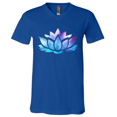 Lotus Flower Yoga Spiritual Dreamy Colorful Meaningful Gift V-Neck T-Shirt