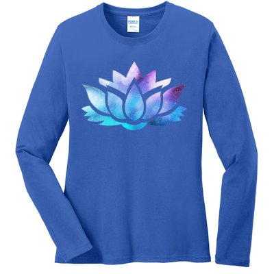 Lotus Flower Yoga Spiritual Dreamy Colorful Meaningful Gift Ladies Long Sleeve Shirt