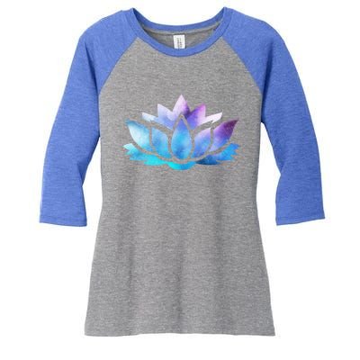 Lotus Flower Yoga Spiritual Dreamy Colorful Meaningful Gift Women's Tri-Blend 3/4-Sleeve Raglan Shirt