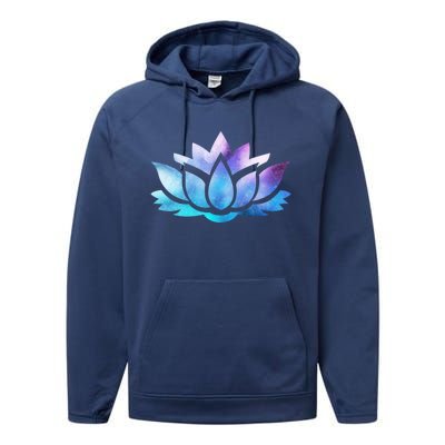 Lotus Flower Yoga Spiritual Dreamy Colorful Meaningful Gift Performance Fleece Hoodie