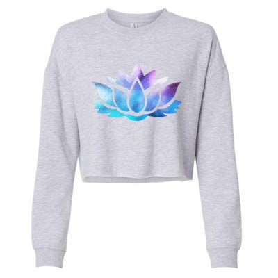 Lotus Flower Yoga Spiritual Dreamy Colorful Meaningful Gift Cropped Pullover Crew