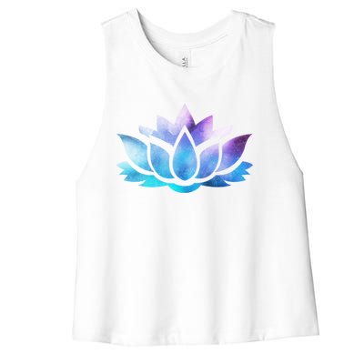 Lotus Flower Yoga Spiritual Dreamy Colorful Meaningful Gift Women's Racerback Cropped Tank